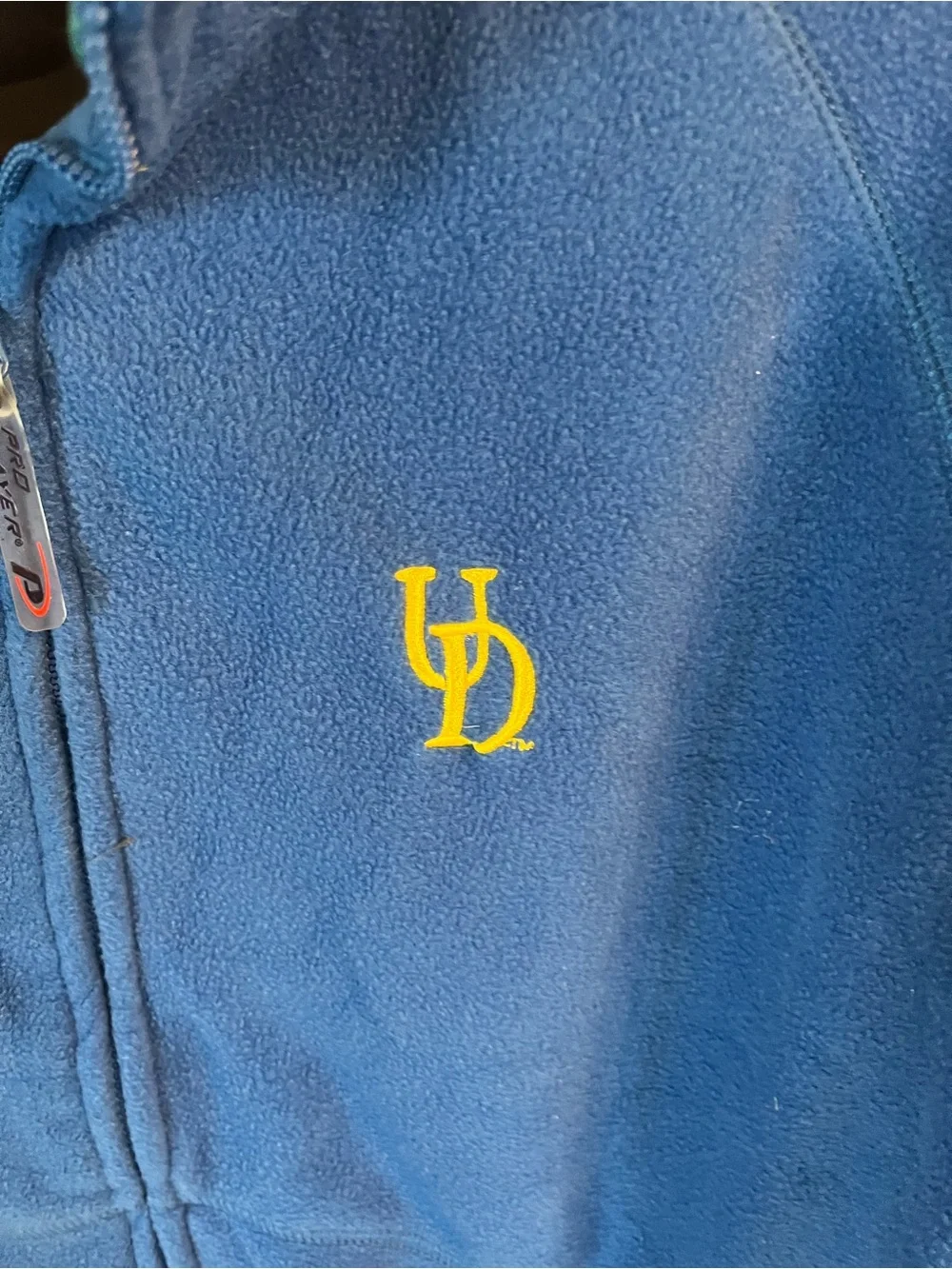 Pro Player Blue Fleece Full-Zip Jacket with Yellow UD Logo